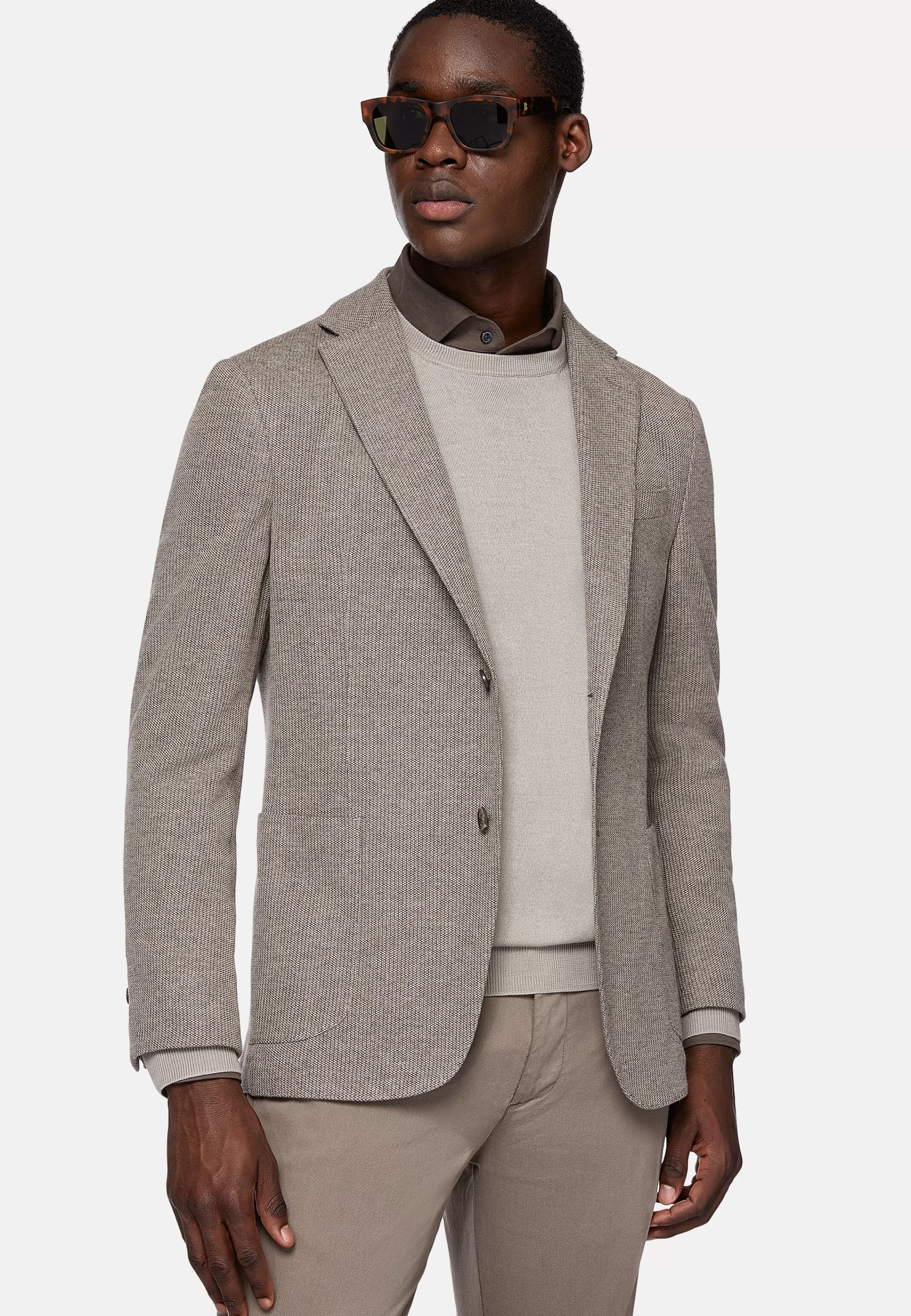 Boggi Milano B Jersey Dove Grey Jacket In Cotton Blend