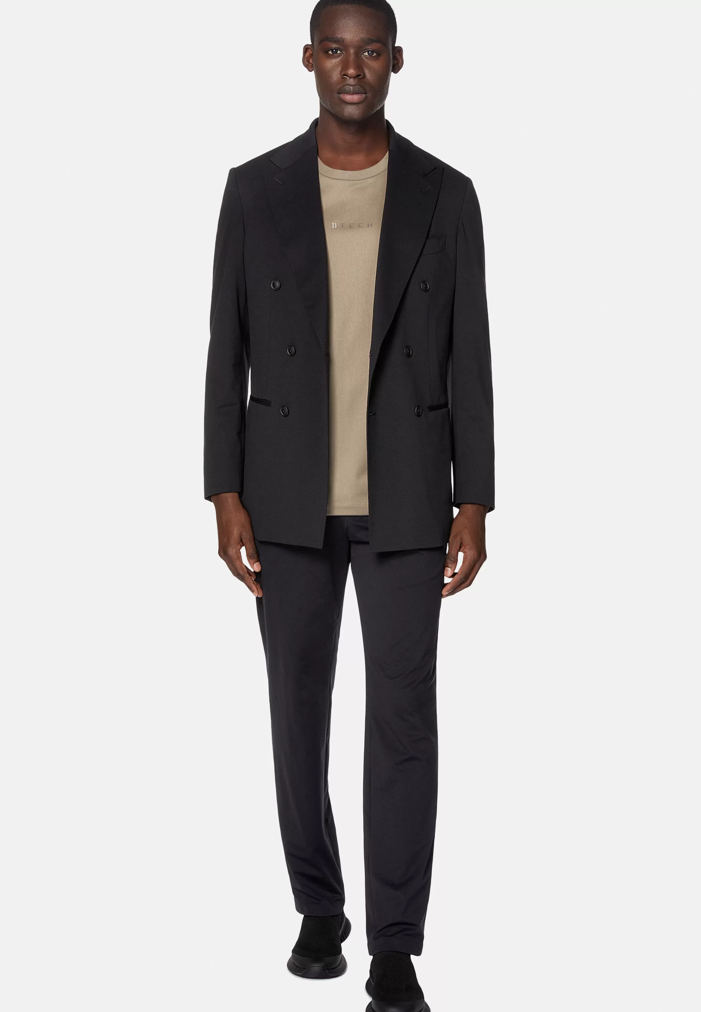 Boggi Milano B Tech Double-Breasted Jacket In Stretch Nylon