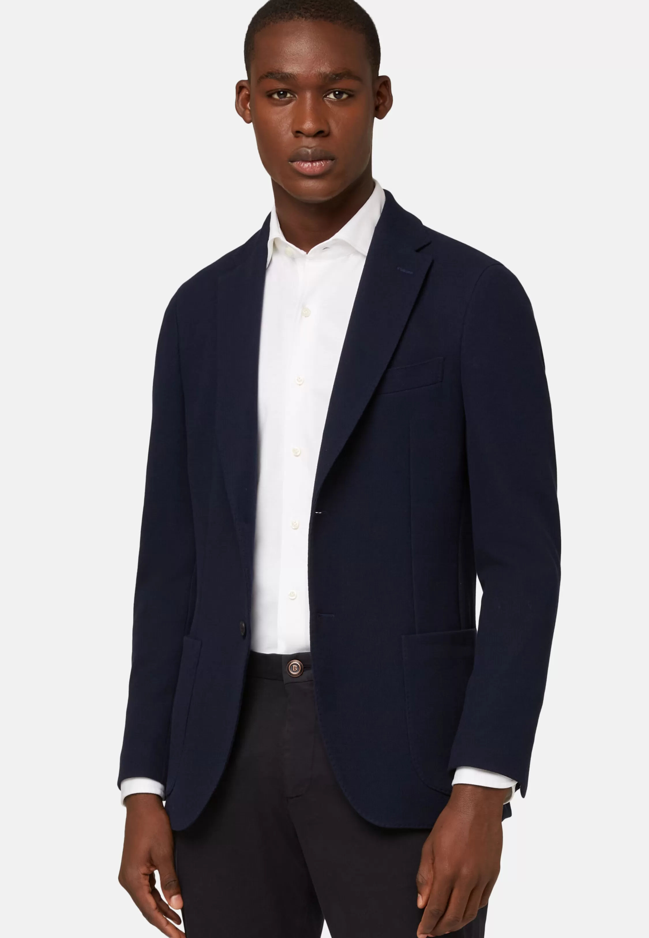 Boggi Milano Navy Cotton B Jersey Jacket