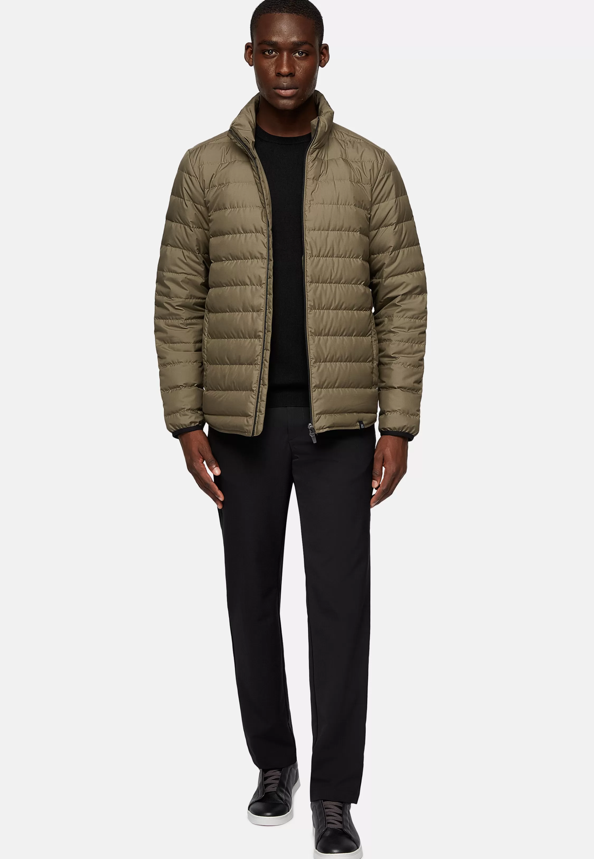 Boggi Milano Quilted Nylon Real Down Bomber