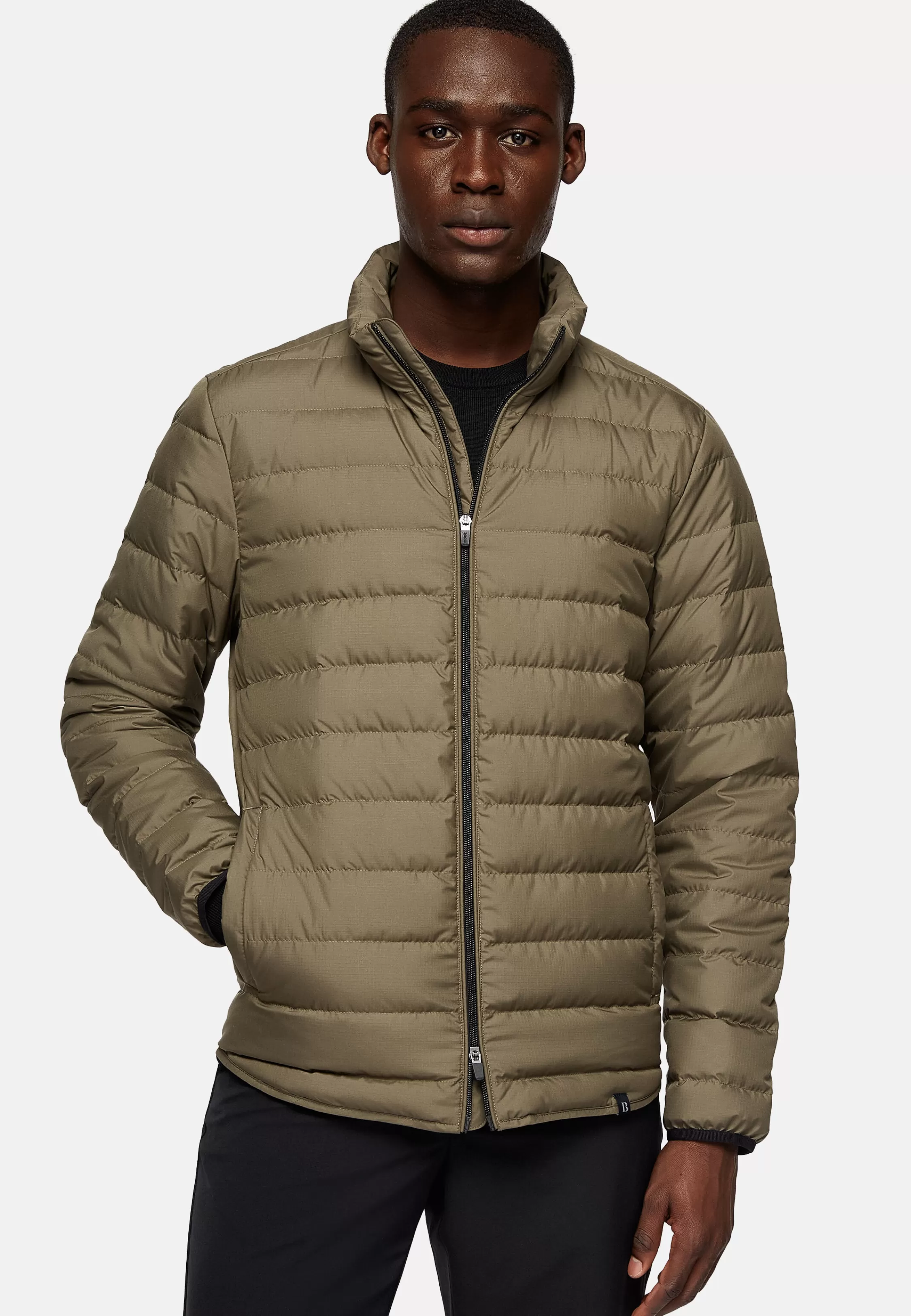 Boggi Milano Quilted Nylon Real Down Bomber