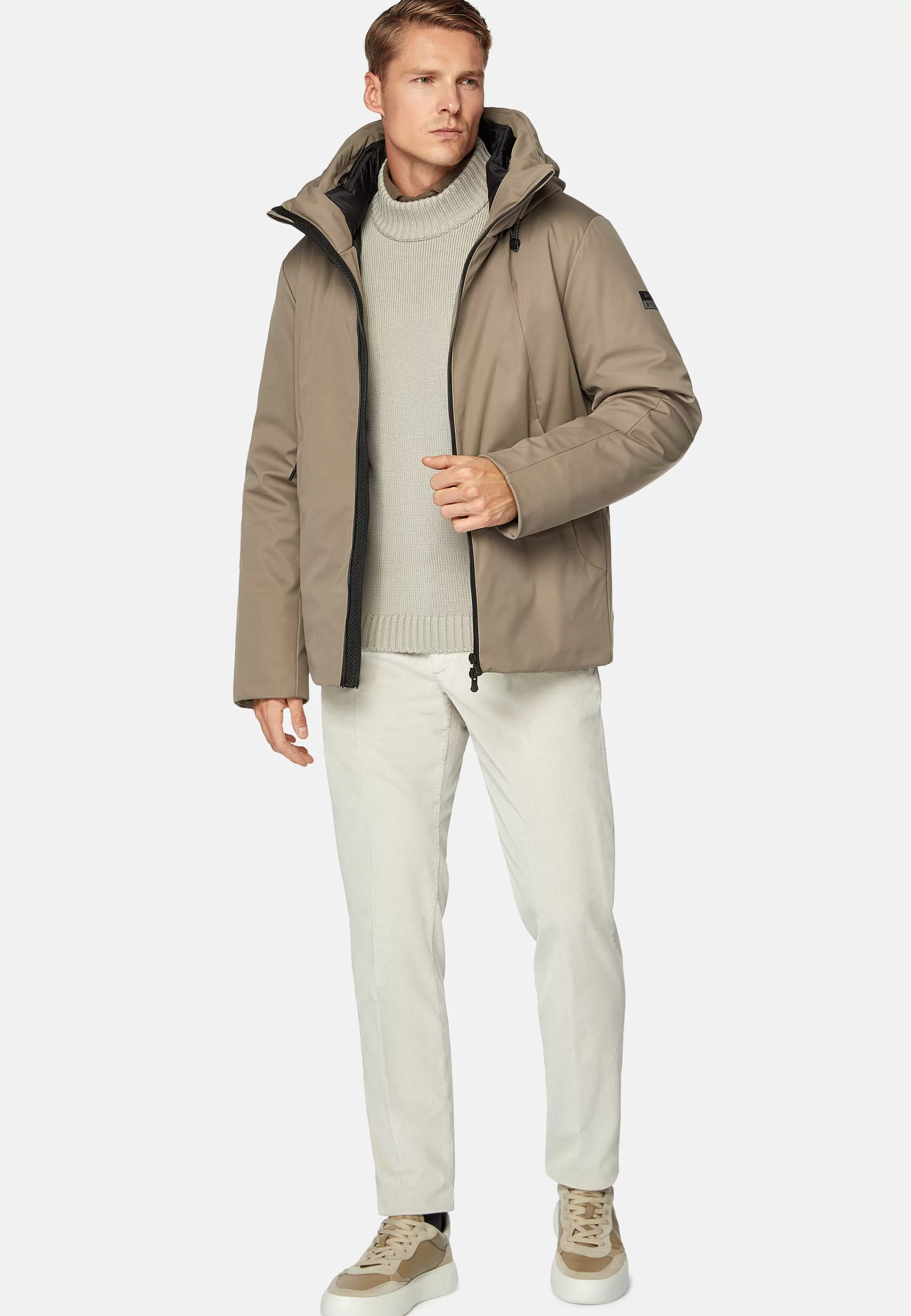 Boggi Milano Technical Fabric Padded Block Jacket