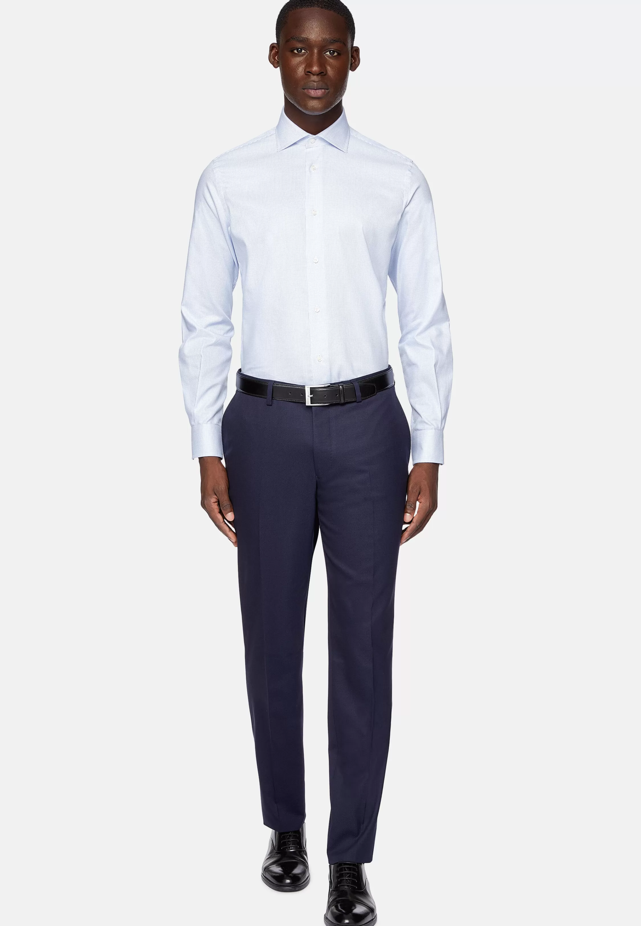 Boggi Milano Twill Checjk Windsor Collar Shirt Regular Fit