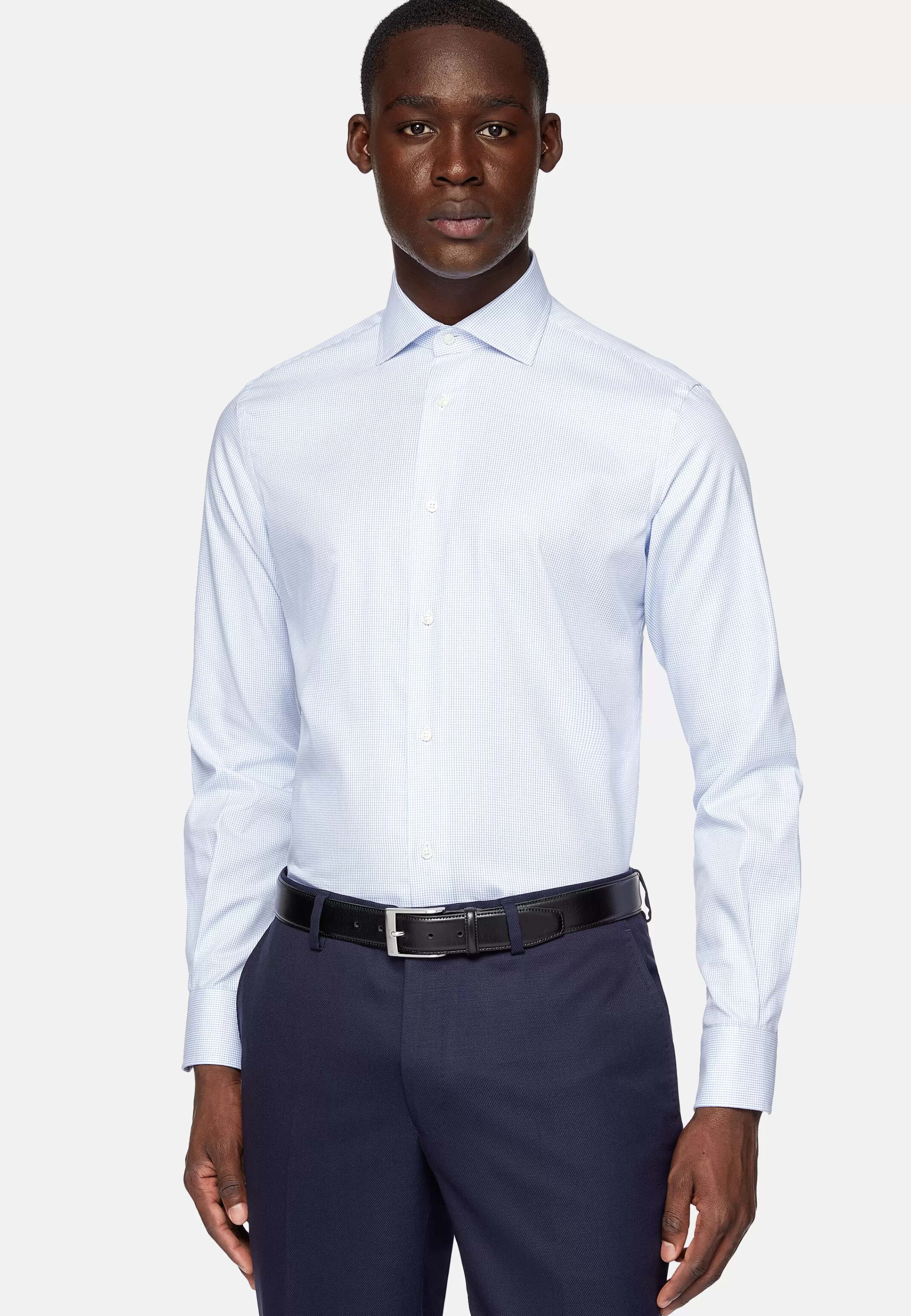 Boggi Milano Twill Checjk Windsor Collar Shirt Regular Fit