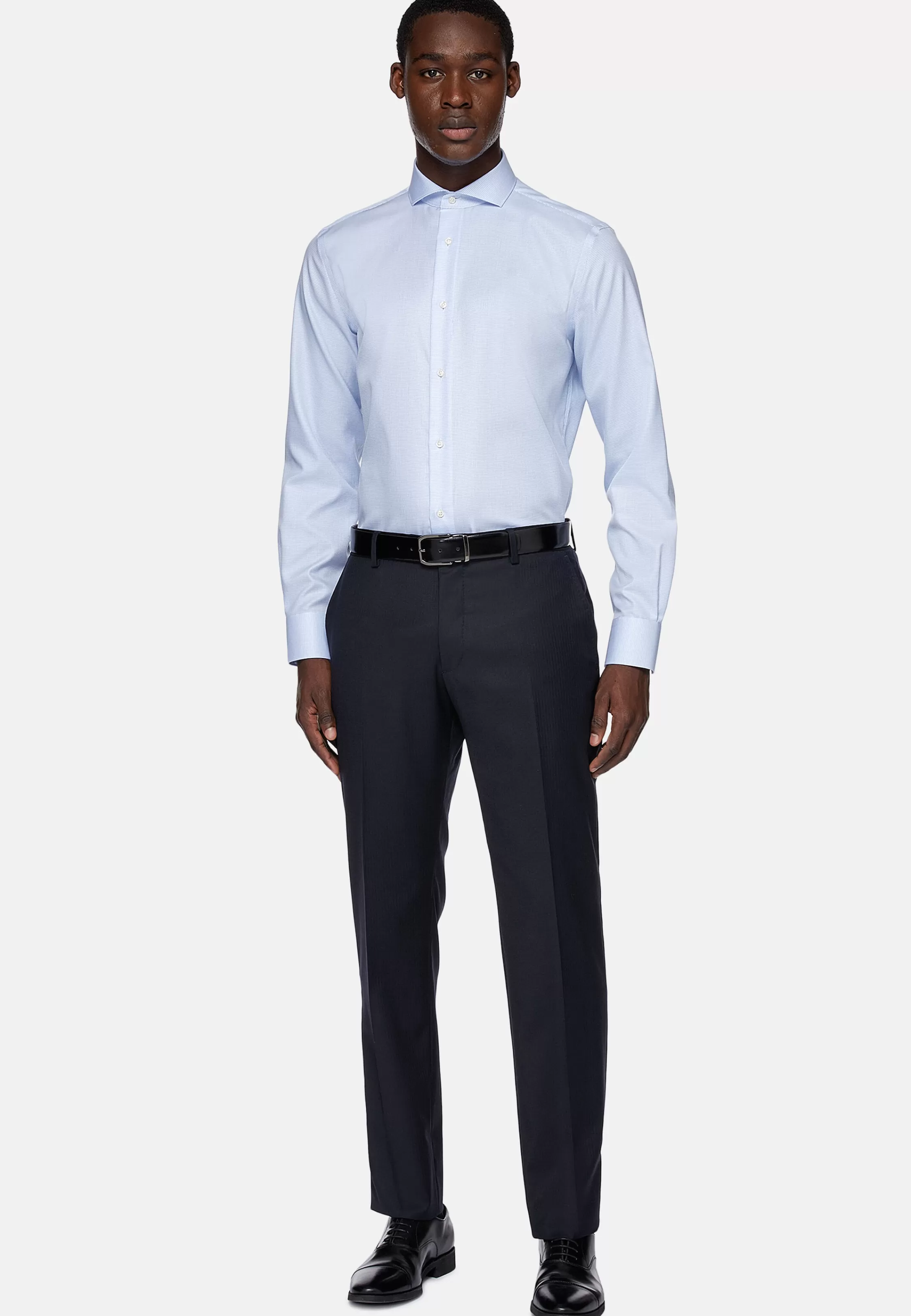 Boggi Milano Twill Checked Cotton Regular Fit Shirt