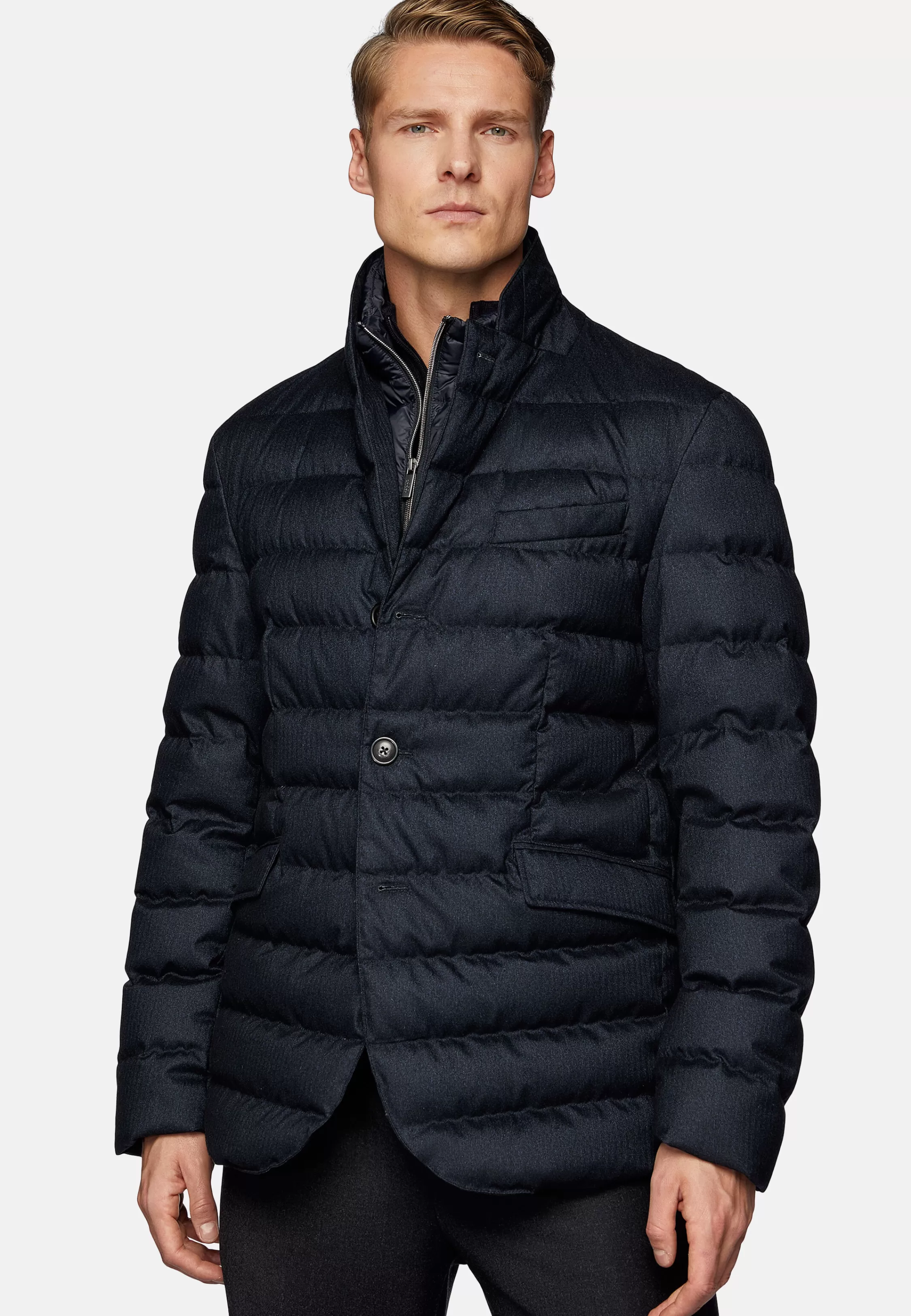 Boggi Milano Water Proof Fabric Real Down Jacket Style Missori